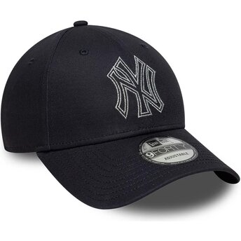 Kapa zaobljena mornarsko plava podesiv 9FORTY Metallic Outline New York Yankees MLB New Era