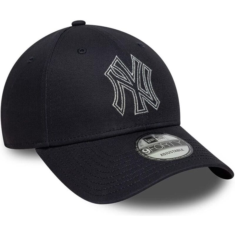 kapa-zaobljena-mornarsko-plava-podesiv-9forty-metallic-outline-new-york-yankees-mlb-new-era