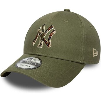 Kapa zaobljena zelena podesiv 9FORTY Outline Camo New York Yankees MLB New Era