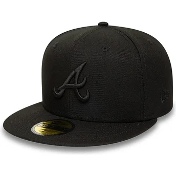 Kapa ravna crna prilagođena 59FIFTY Atlanta Braves MLB New Era
