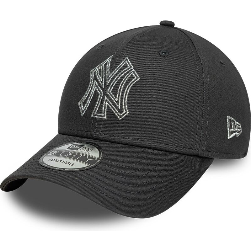 kapa-zaobljena-siva-podesiv-9forty-metallic-outline-new-york-yankees-mlb-new-era