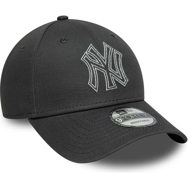 kapa-zaobljena-siva-podesiv-9forty-metallic-outline-new-york-yankees-mlb-new-era