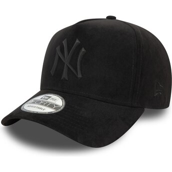 Kapa zaobljena crna snapback E Frame Faux Suede New York...