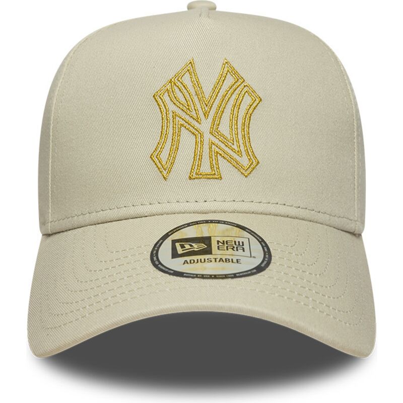 kapa-zaobljena-bez-snapback-dorado-e-frame-metallic-outline-new-york-yankees-mlb-new-era