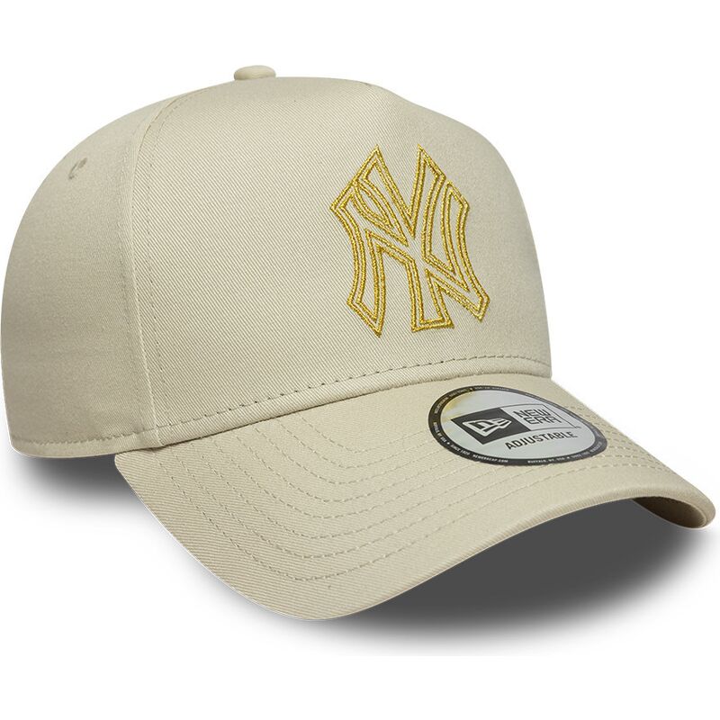 kapa-zaobljena-bez-snapback-dorado-e-frame-metallic-outline-new-york-yankees-mlb-new-era
