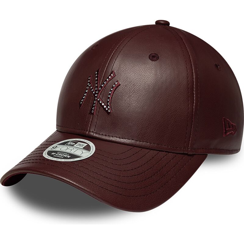 kapa-zaobljena-smeda-snapback-9forty-m-crown-pu-diamante-new-york-yankees-mlb-new-era