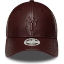 kapa-zaobljena-smeda-snapback-9forty-m-crown-pu-diamante-new-york-yankees-mlb-new-era