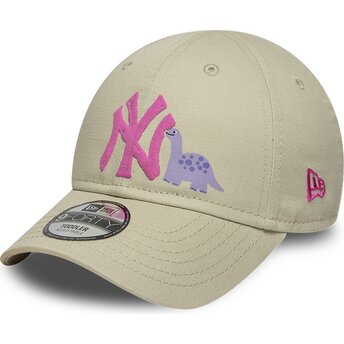 Kapa zaobljena bež podesiv za djecu rosa 9FORTY Dino Icon New York Yankees MLB New Era
