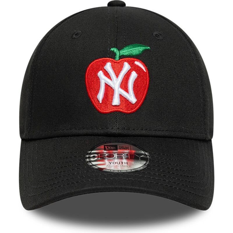 kapa-zaobljena-crna-podesiv-za-djecu-9forty-fruit-icon-apple-new-york-yankees-mlb-new-era