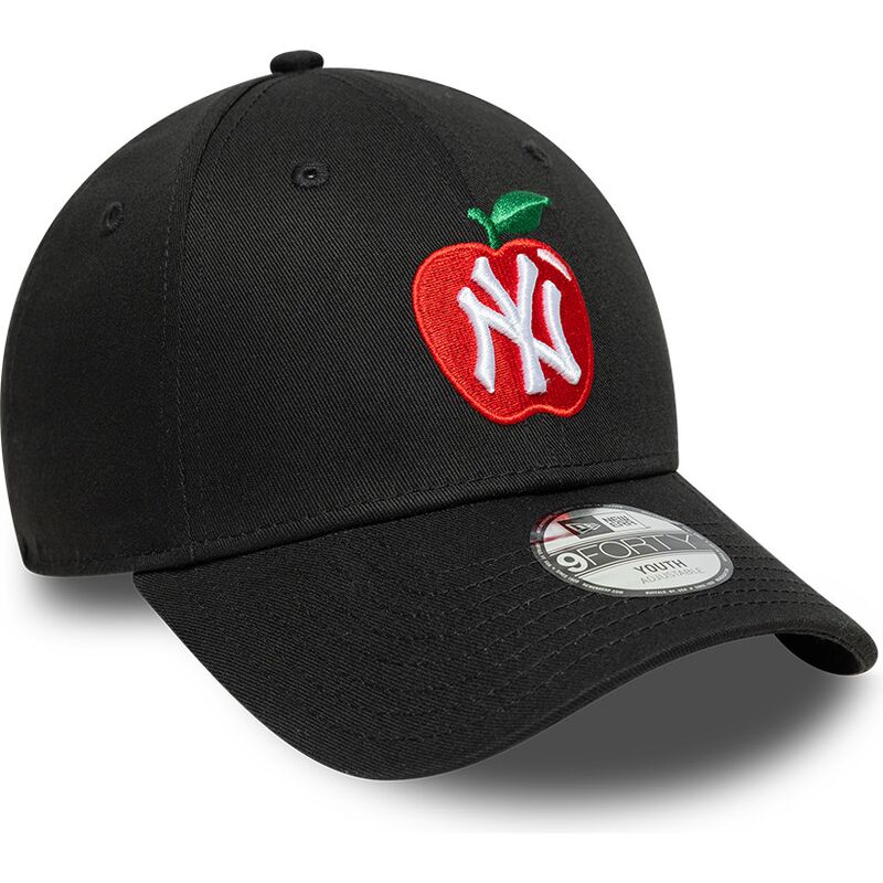 kapa-zaobljena-crna-podesiv-za-djecu-9forty-fruit-icon-apple-new-york-yankees-mlb-new-era