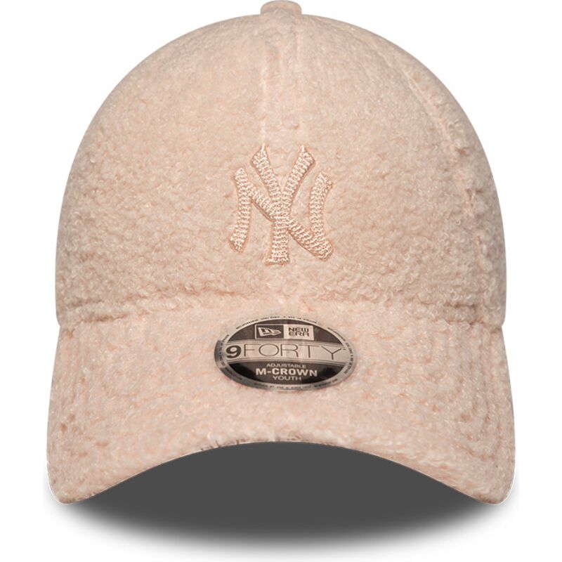 kapa-zaobljena-ruzicasta-snapback-za-djecu-rosa-9forty-m-crown-winter-borg-new-york-yankees-mlb-new-era