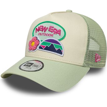 Kapa zaobljena zelena snapback za djecu A Frame Outdoor New Era