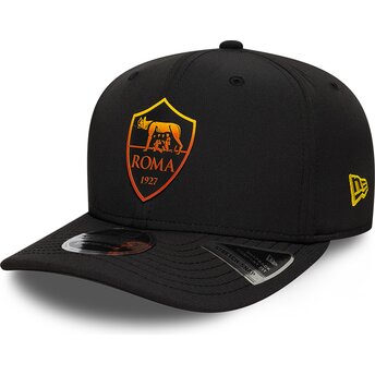 Kapa zaobljena crna snapback 9SEVENTY Stretch Snap REPREVE Associazione Sportiva Roma Serie A New Era