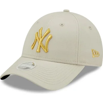 Kapa zaobljena bež podesiv dorado 9FORTY Metallic New York Yankees MLB New Era