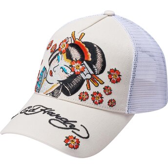 Kapa zaobljena bež snapback Tokyo Geisha Ed Hardy