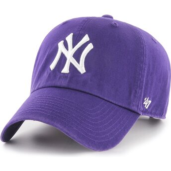 Kapa zaobljena ljubičasta podesiv Clean Up No Loop Label New York Yankees MLB 47 Brand