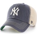 kapa-zaobljena-siva-snapback-clean-up-trawler-vintage-navy-new-york-yankees-mlb-47-brand