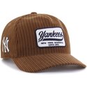kapa-zaobljena-smeda-snapback-hitch-rf-cord-patch-new-york-yankees-mlb-47-brand