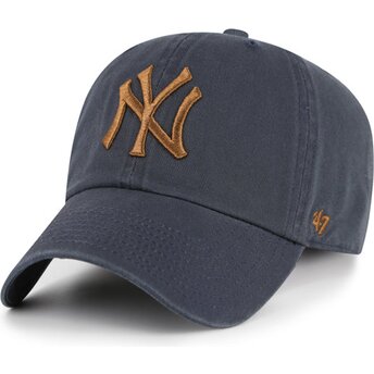 Kapa zaobljena siva podesiv Clean Up Contrast Vintage Navy New York Yankees MLB 47 Brand