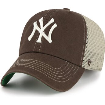 Kapa zaobljena smeđa snapback Clean Up Trawler New York Yankees MLB 47 Brand