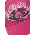 kapa-zaobljena-ruzicasta-snapback-flaming-gothic-skull-washed-ed-hardy