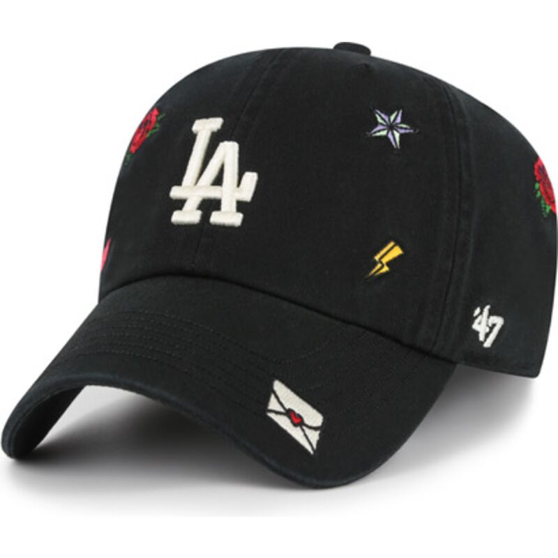kapa-zaobljena-crna-podesiv-clean-up-multi-scatter-los-angeles-dodgers-mlb-47-brand
