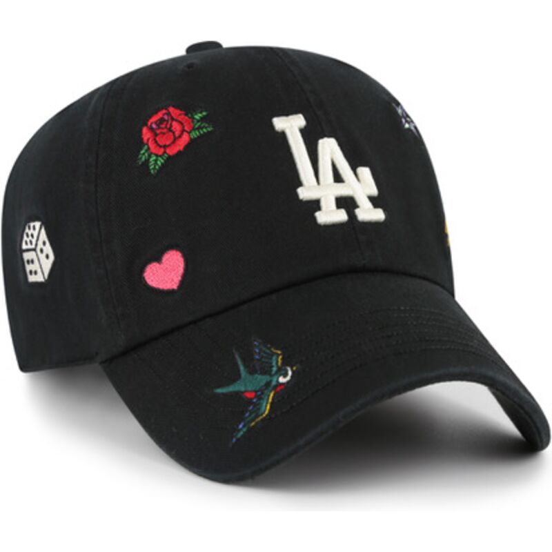 kapa-zaobljena-crna-podesiv-clean-up-multi-scatter-los-angeles-dodgers-mlb-47-brand