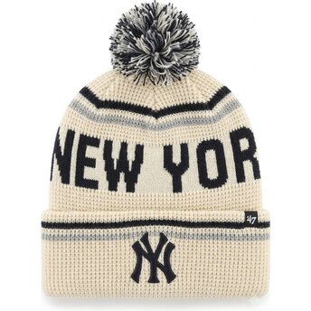 Kapa pompom krem Quattrle Cuff Knit New York Yankees MLB 47 Brand