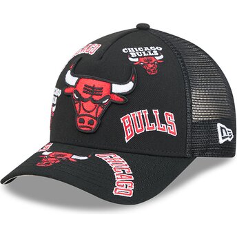Kapa zaobljena crna snapback 9FORTY M-Crown A Frame All Over Chicago Bulls NBA New Era