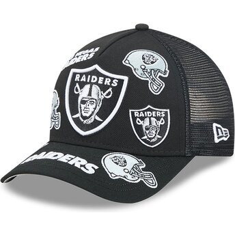 Kapa zaobljena crna snapback 9FORTY M-Crown A Frame All Over Las Vegas Raiders NFL New Era