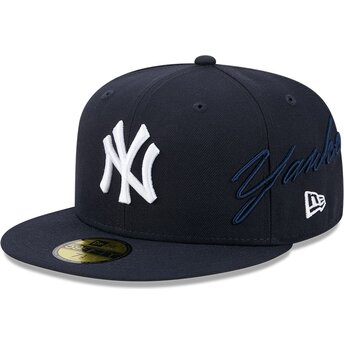 Kapa ravna mornarsko plava prilagođena 59FIFTY Side Script New York Yankees MLB New Era