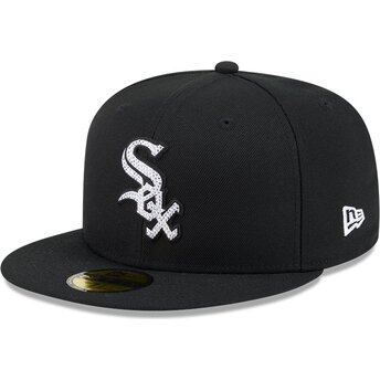 Kapa ravna crna prilagođena 59FIFTY Rhinestone Badge Chicago White Sox MLB New Era