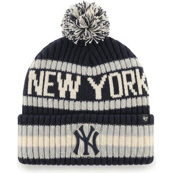 Kapa pompom mornarsko plava Bering Cuff Knit New York Yankees MLB 47 Brand