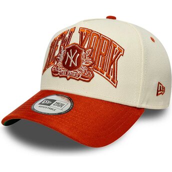 Kapa zaobljena bež snapback E Frame Wordmark Suede New York Yankees MLB New Era