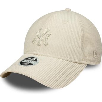Kapa zaobljena bež podesiv 9FORTY Cord New York Yankees MLB New Era