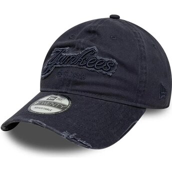 Kapa zaobljena mornarsko plava podesiv 9TWENTY Distress Wordmark New York Yankees MLB New Era