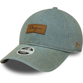 Kapa zaobljena plava podesiv 9TWENTY Denim Los Angeles Dodgers MLB New Era