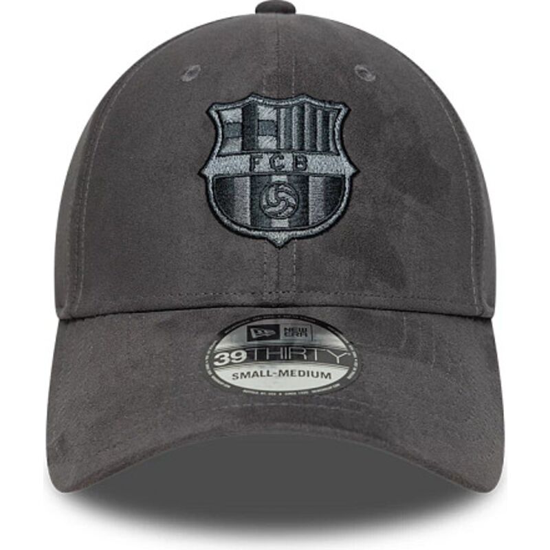 kapa-zaobljena-siva-prilagodena-39thirty-faux-suede-fc-barcelona-laliga-new-era