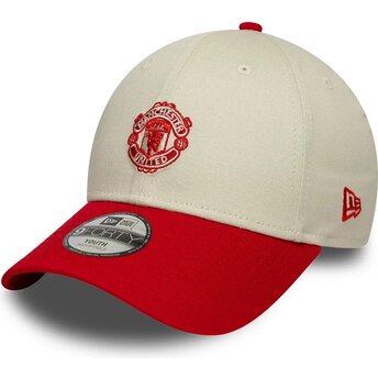 Kapa zaobljena bež podesiv za djecu 9FORTY Contrast Manchester United Football Club Premier League New Era