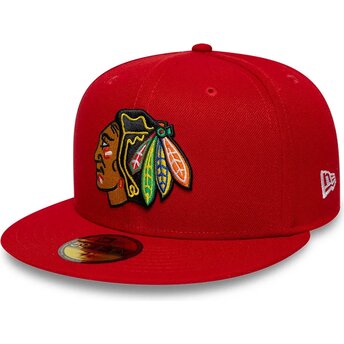 Kapa ravna crvena prilagođena 59FIFTY Basic Chicago Blackhawks NHL New Era