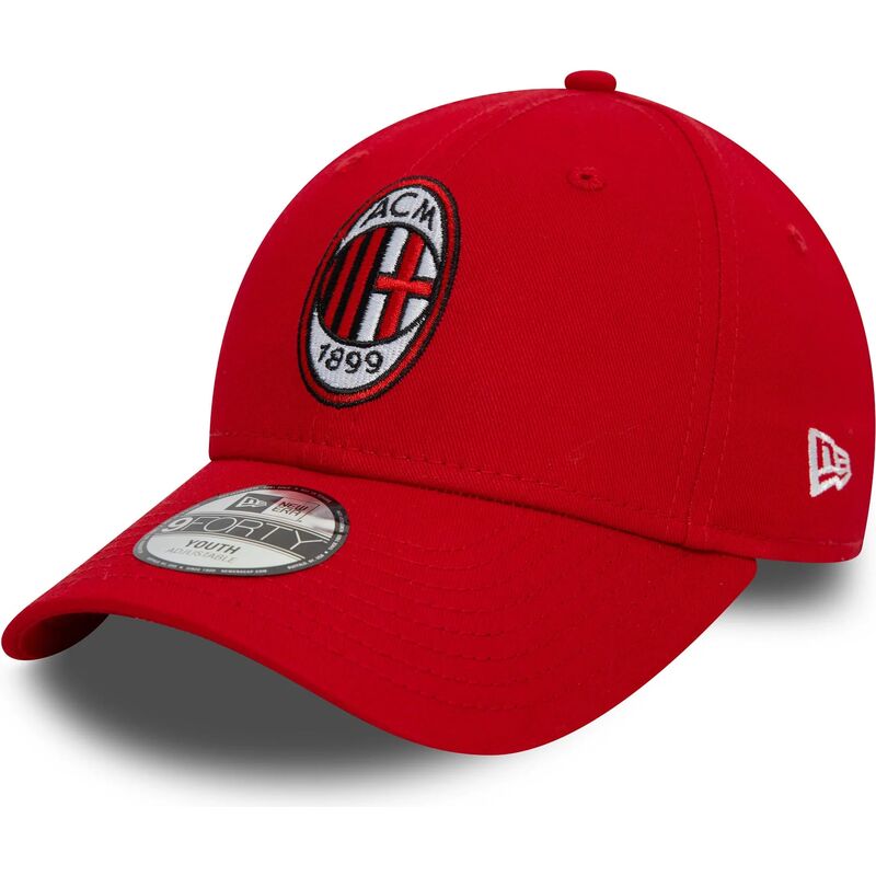 kapa-zaobljena-crvena-podesiv-za-djecu-9forty-core-ac-milan-serie-a-new-era