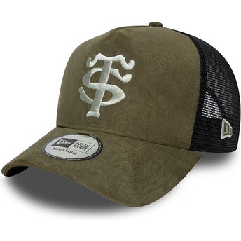 Kapa zaobljena zelena snapback E Frame Faux Suede Stade Toulousain Top 14 New Era