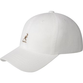 Kapa zaobljena bijela podesiv Washed Baseball White Kangol