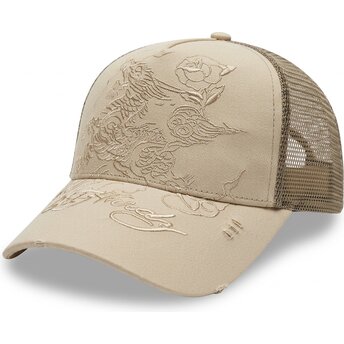 Kapa zaobljena kaki snapback Outline Ed Hardy