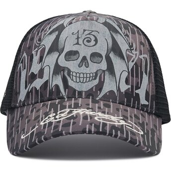 Kapa zaobljena crna snapback 13 Skull Ed Hardy