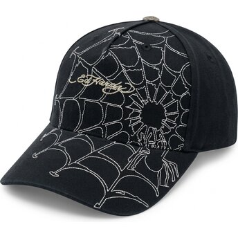 Kapa zaobljena crna podesiv Spiderweb Ed Hardy