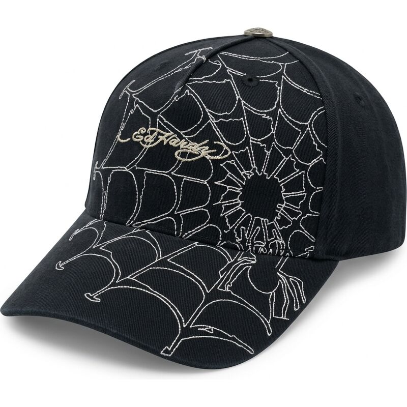 kapa-zaobljena-crna-podesiv-spiderweb-ed-hardy
