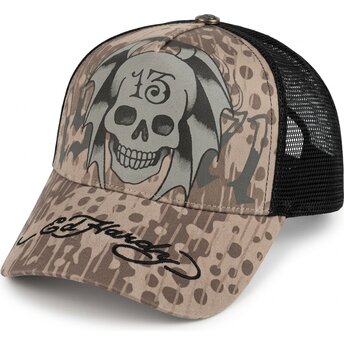 Kapa zaobljena siva snapback 13 Skull Ed Hardy