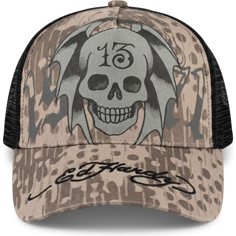 kapa-zaobljena-siva-snapback-13-skull-ed-hardy