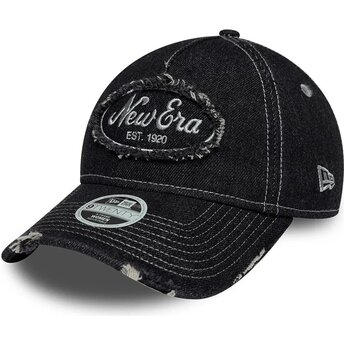 Kapa zaobljena crna podesiv 9TWENTY A Frame Distress New Era